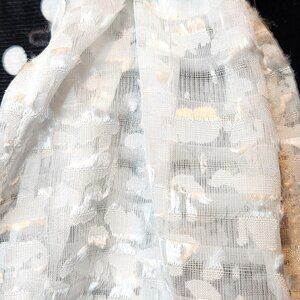 STOCK TIE "FLORIDA FLUFF" Bright WHITE pre-tied by ORNAMENTS NEW